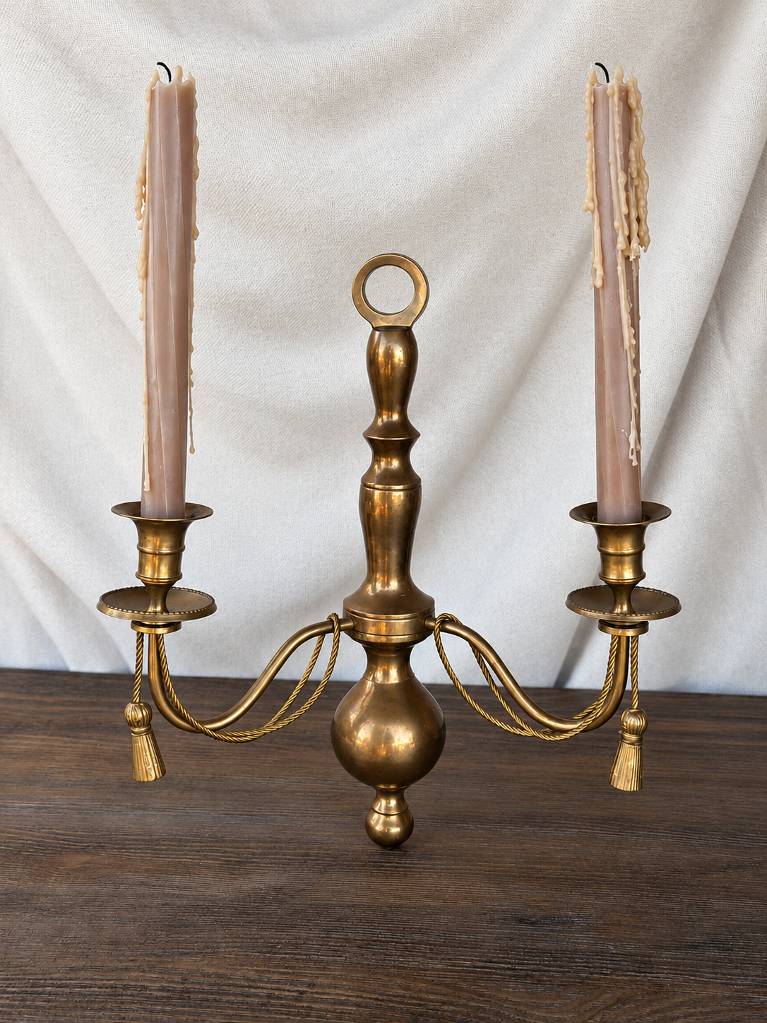 Pair of Brass Candelabras