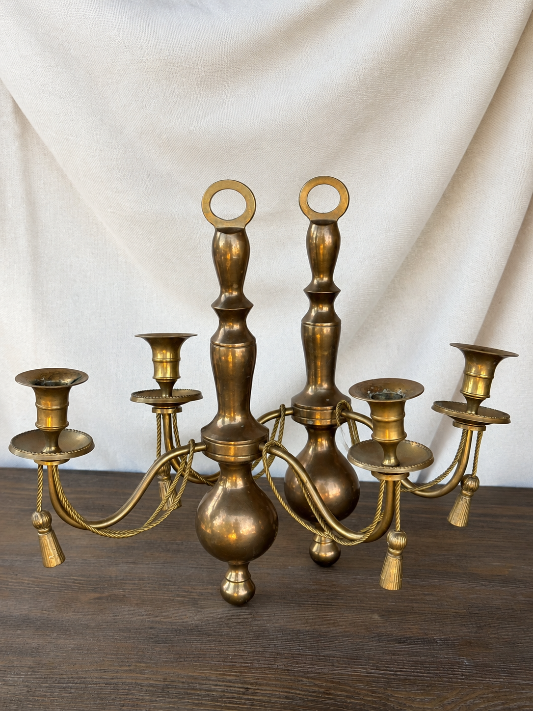 Pair of Brass Candelabras photo 3