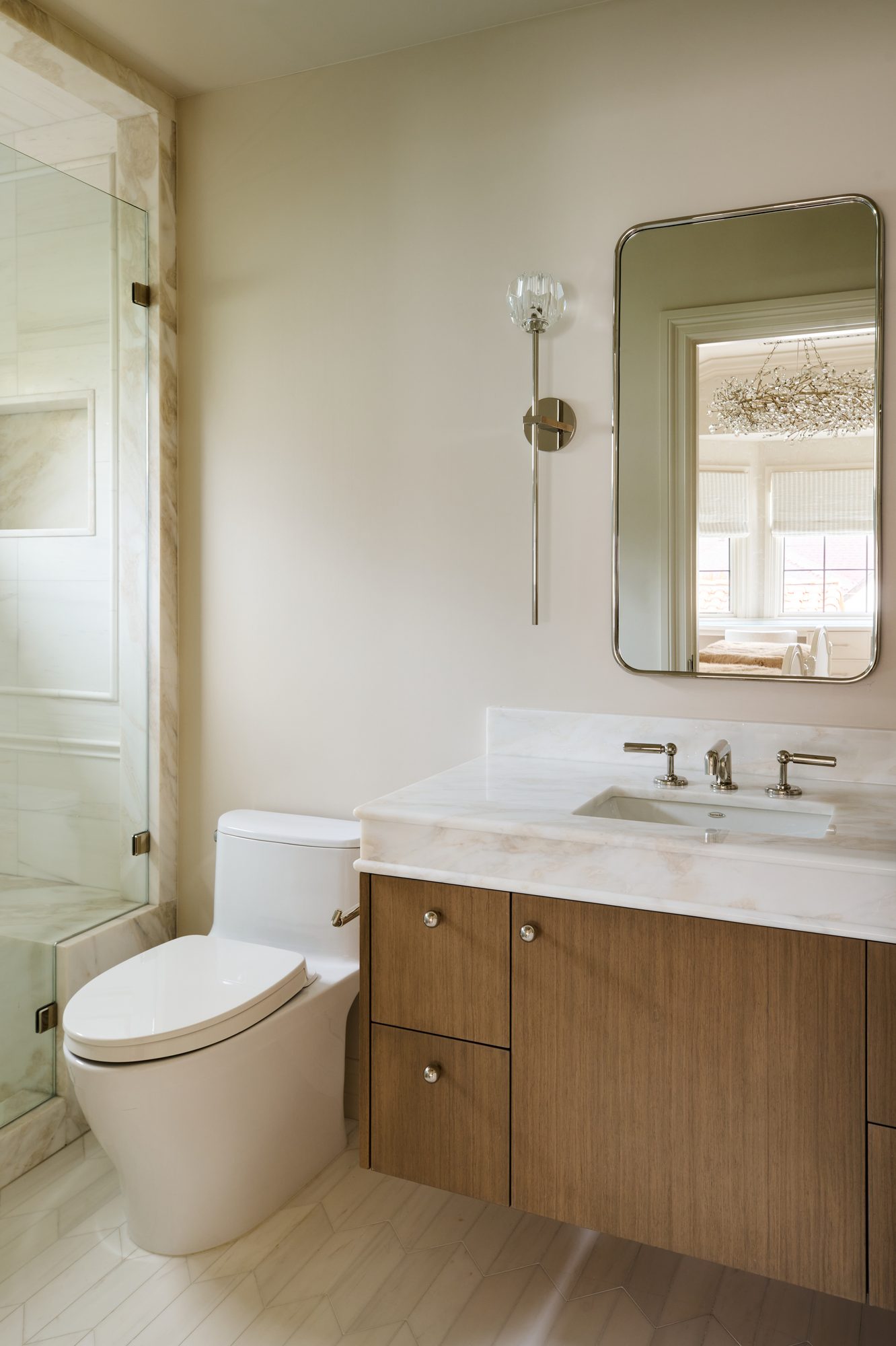 Casa Marfil powder room vanity